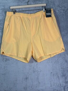 NWT New DSG Melon Yellow Athletic Mens Agility Shorts Size XXL